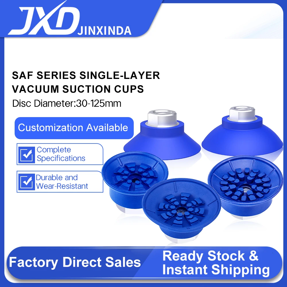 5PCS JXD Pneumatic Vacuum Suction Cup SAF Series SAF30/40/50/60/80/100/125 Single-layer Vacuum Chuck