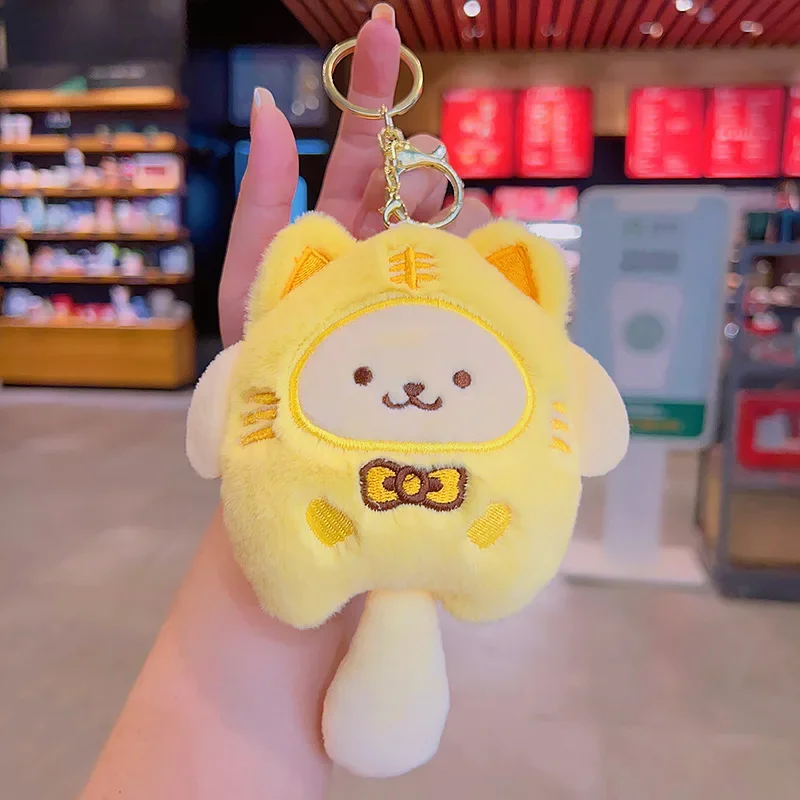 

2025 MINISO Series Kuromi Cute Girl Plush Pendant Doll Key Chain Hellokitty Mymelody Pochacco Doll Doll Toy Children's Gift