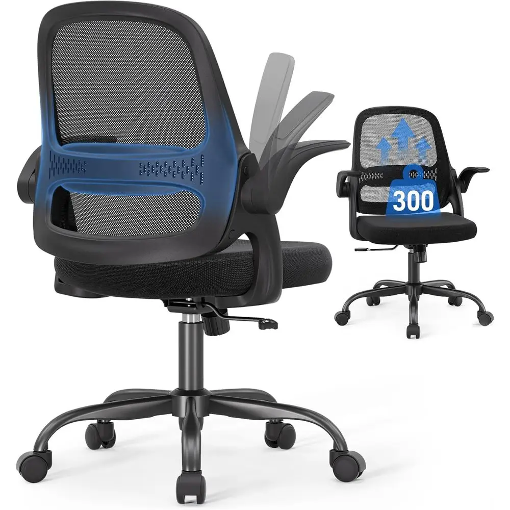 

Ergonomic Mesh Oice Chair or Home Oice, lip-Up Arms, Breathable Mesh Back & Thick Seat Cushion, Swivel Rolling Computer Desk