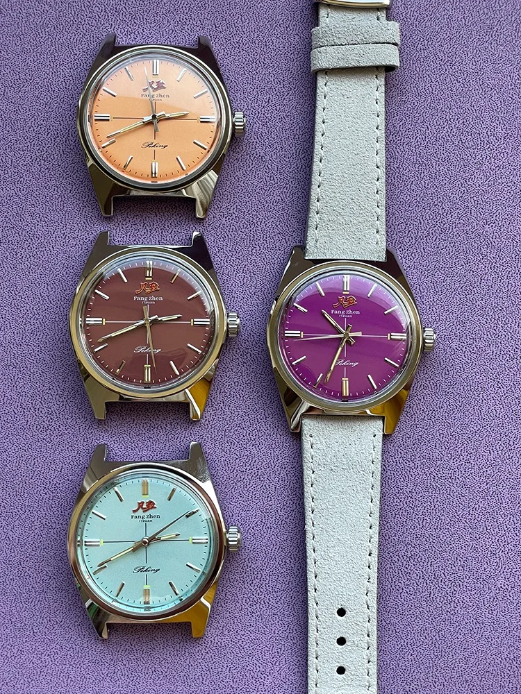 36mm Merkur Watches Vintages CLASSIC CROSS LINE DIAL Original Design Handwind Mechanical Watch for Men Salmon Relogio Masculino