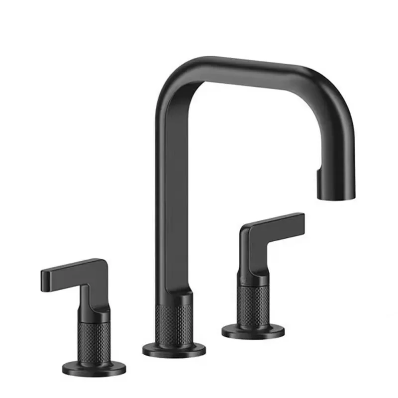 Bathroom faucet, series of split three-hole European basin, hot and cold all-copper faucet