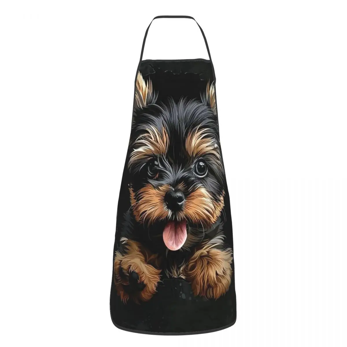 Plalahl Yorkshire Terrier Dog Pet Design Apron Chef Cuisine Tablier Bib Kitchen Cleaning Pinafore for Women Men Painting
