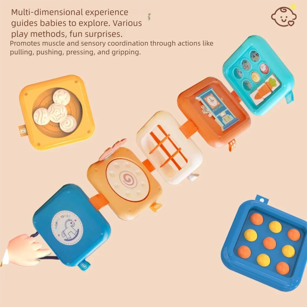 لعبة همبرغر مكعبات مشغولة قابلة للطي، لعبة حسية متعددة الوظائف، لعبة التراص، محرك دقيق