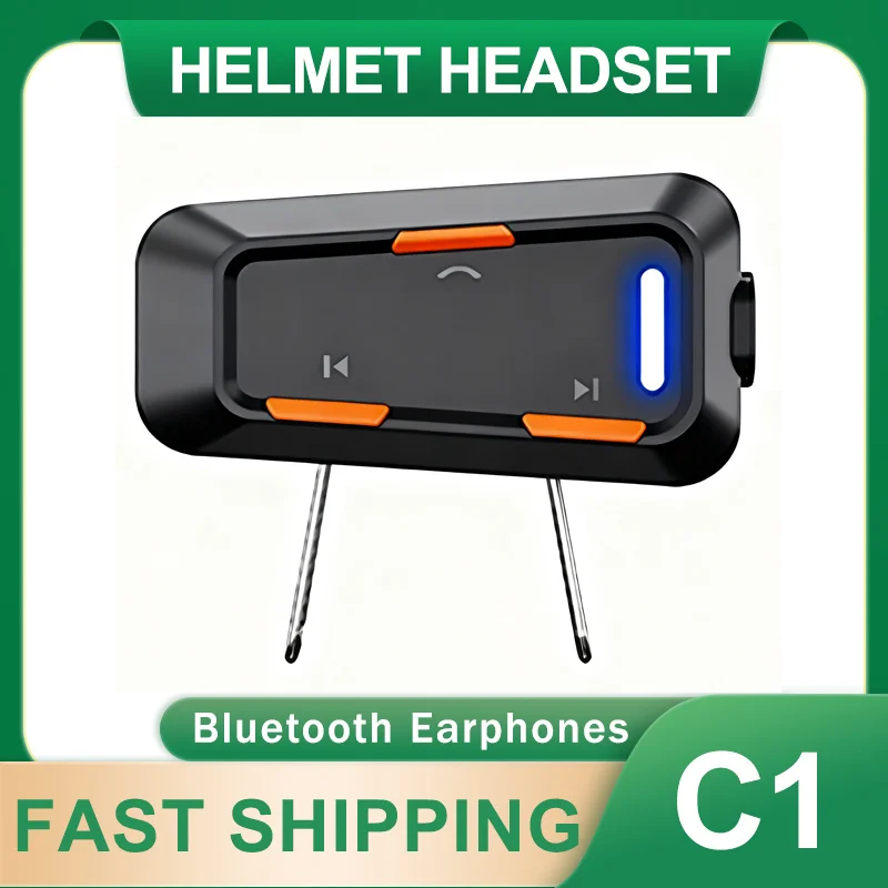 

New C1 Helmet Headset Wireless Bluetooth HiFi Stereo Motorcycle Riding Music Earphones Intelligent Noise Reduction Headphones
