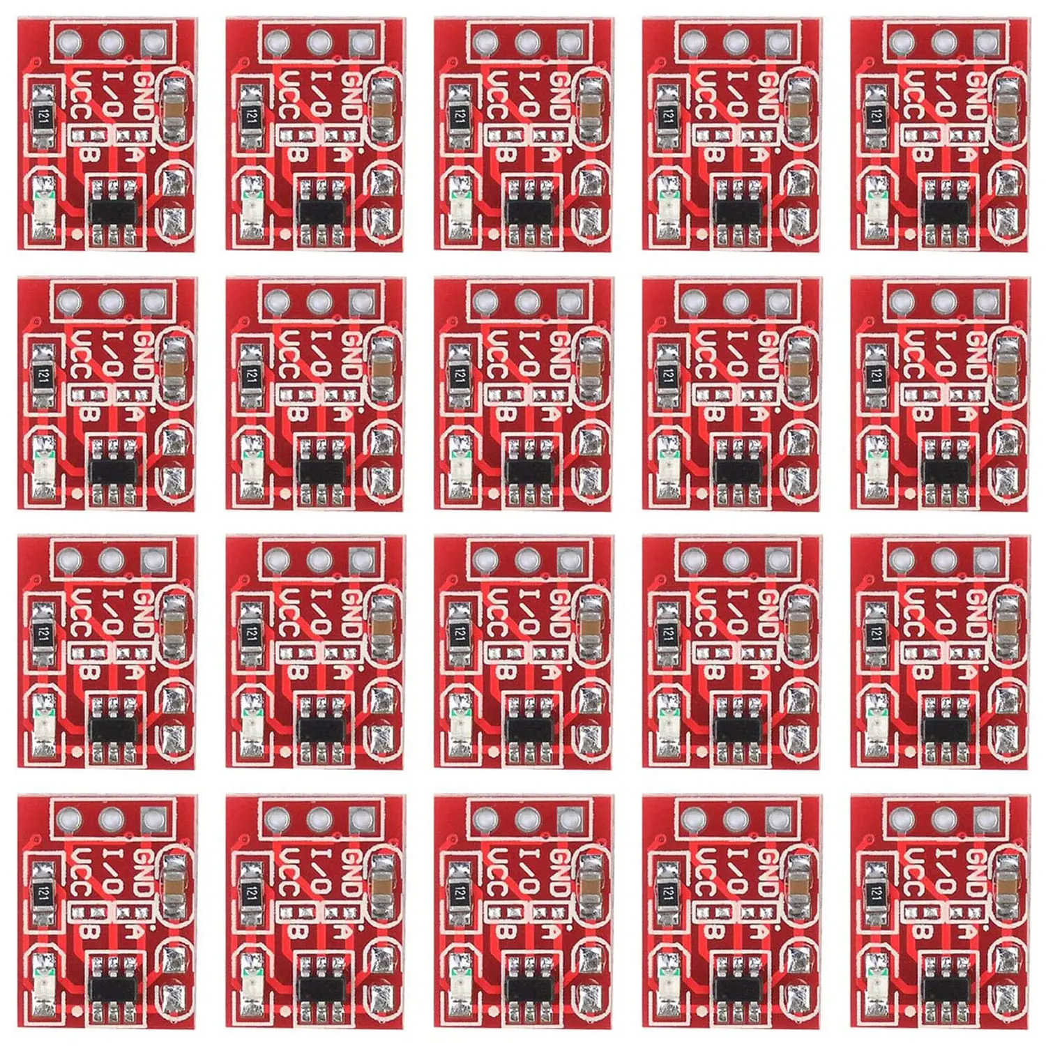 100Pcs TTP223 Capacitieve Touch Schakelaar Knop Sensor Module Single Channel Zelfsluitende/No-Locking Wijzigt Sensor Voor arduino