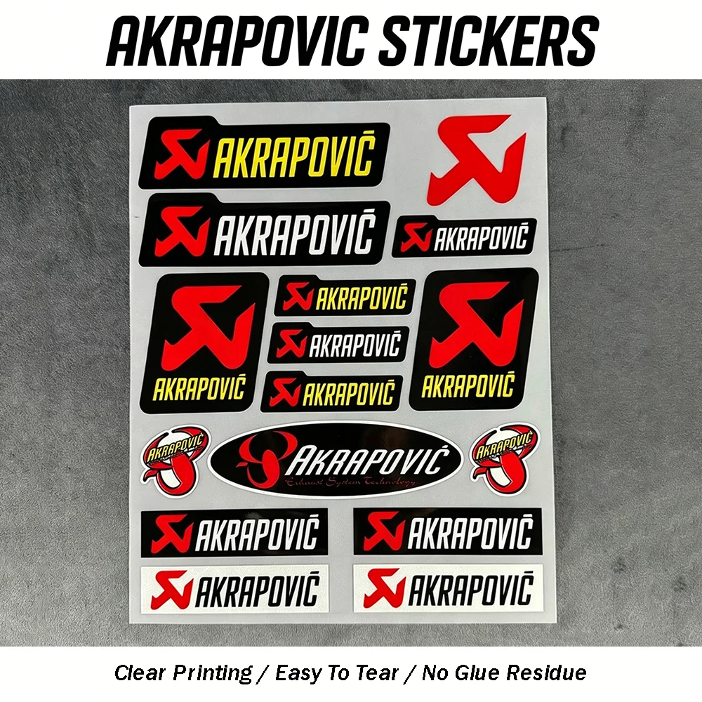 For Akrapovic Motorcycle Stickers Waterproof Reflective Vinyl Decals Helmet Exhaust Pipe Decoration Racing Car Mod Accessory