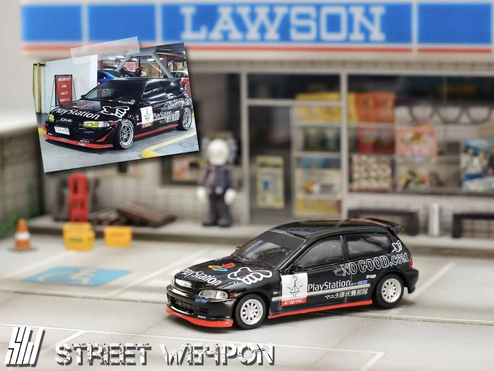 

** Предзаказ ** SW 1:64 Civic EG6 ложка Ротман/черная модель автомобиля