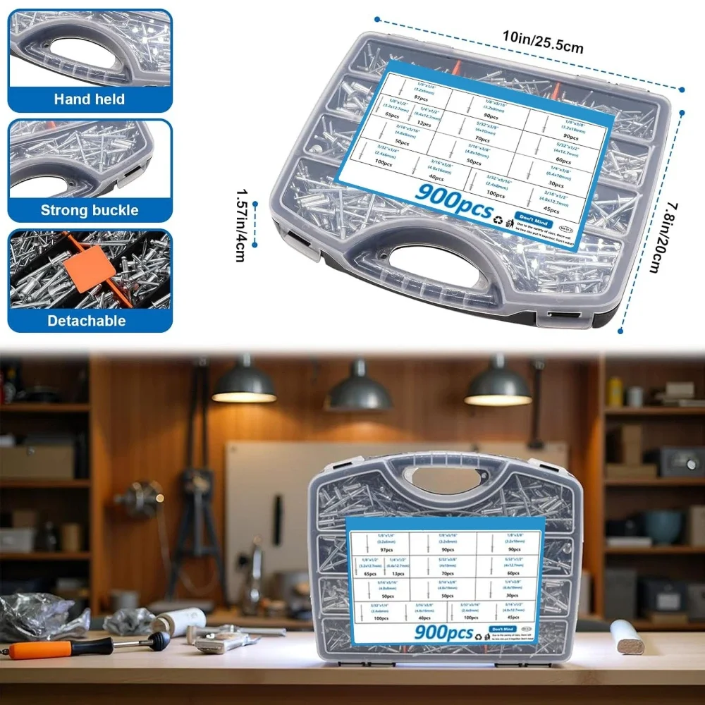 

Blind Pop Rivet Aluminum Alloy Rivet 3/32 1/8 5/32 3/16 1/4 Bolt Iron Shank Mandrel Exhaust Aluminium Pop Rivets Fasteners