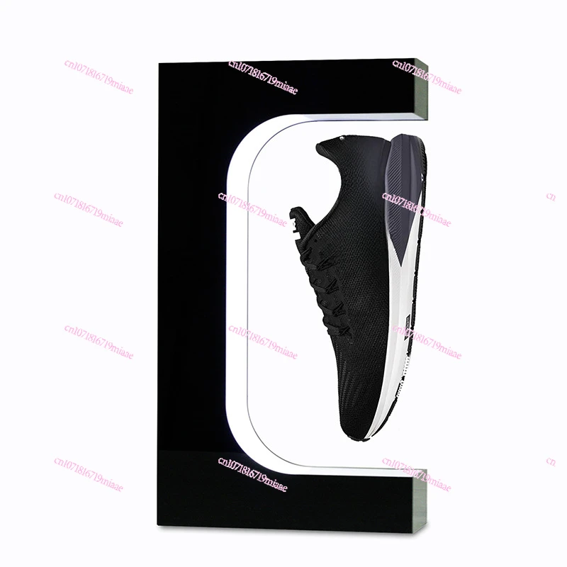 

Magnetic Suspension Exhibition Stand E-Shaped Adjustable Shoe Rack Store Sample Shoes Advertising Hanging Self-Rotation