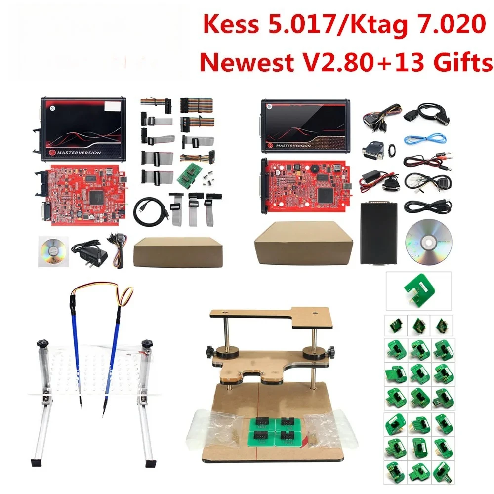 Online Unlimited KESS V5.017 V2.80 Ktag V7.020 Master Version 4 LED OBD2 Manager Tuning Kit ECU Programmer Ecmtitanium 1.61