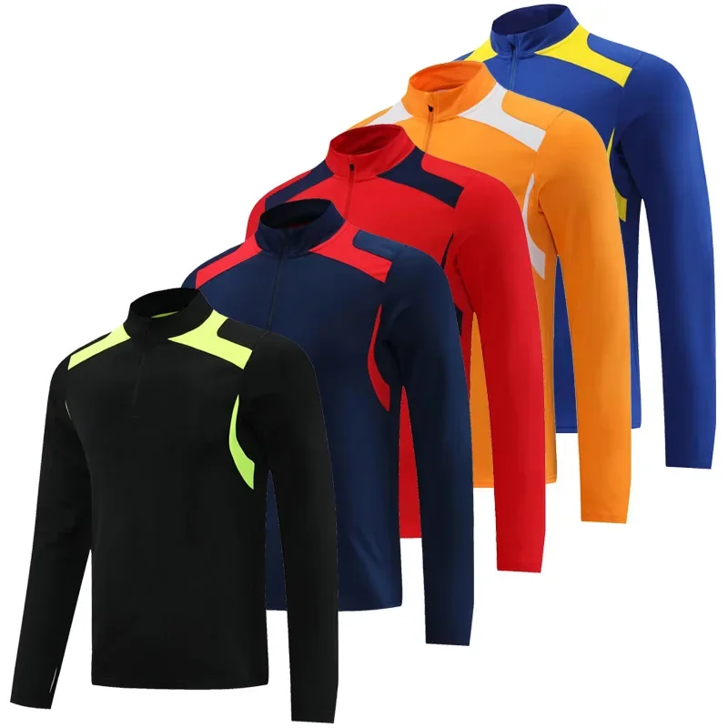 23/24 Men Football Jersey Tracksuit Long Sleeve Quick Dry Male Plus Size Sports Clothing Custom Training Soccer Half Zipper Tops