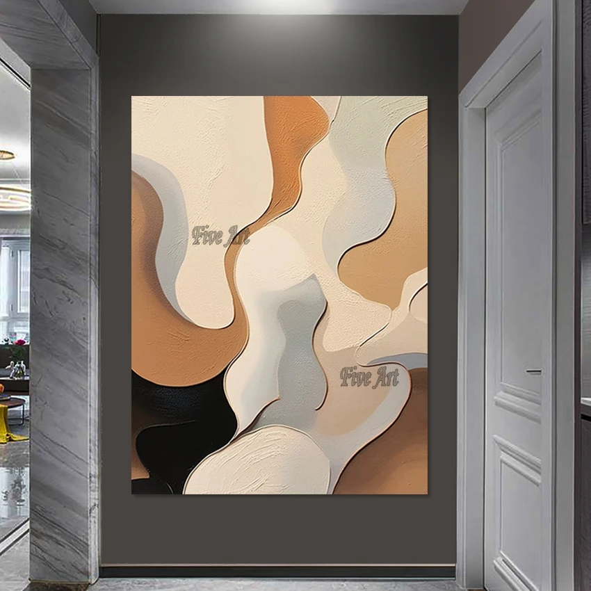

Wall Picture For Restaurant, Acrylic Textured Abstract Painting, No Framed, Home Decoration Piece, Simple Modern Canvas Art