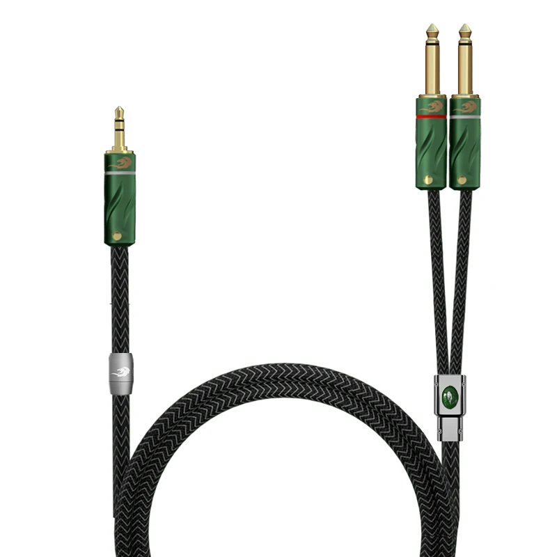 

HiFi 3.5mm to 2 6.35mm TS Male Y Splitter Digital Stereo Audio Cable for Mobile Phone Computer Mixer Speaker 24K Gold Plated