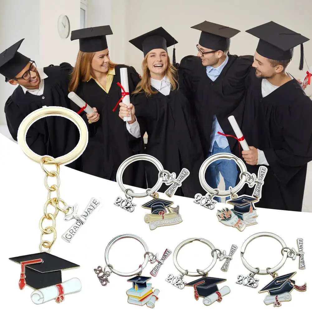 Metal Graduation Keychain Graduation Congratulations Keychain Graduation Cap Keychain Metal Class of 2025 Gift Bachelor Hat Key