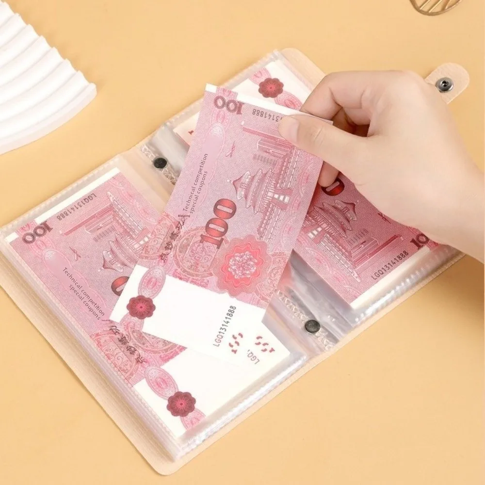 Vintage Large Capacity 100 Envelopes Money Saving Challeng Waterproof PU Budget Money Notebook Save Money Cash Storage Book