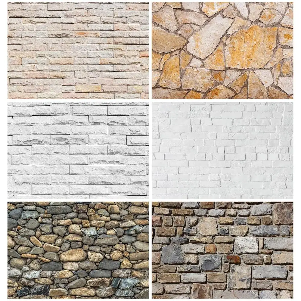 White Brick Wall Photography Backdrops Photo Background Vinyl Cloth 3D Customize for Baby Children Photo Studio Photoshoot