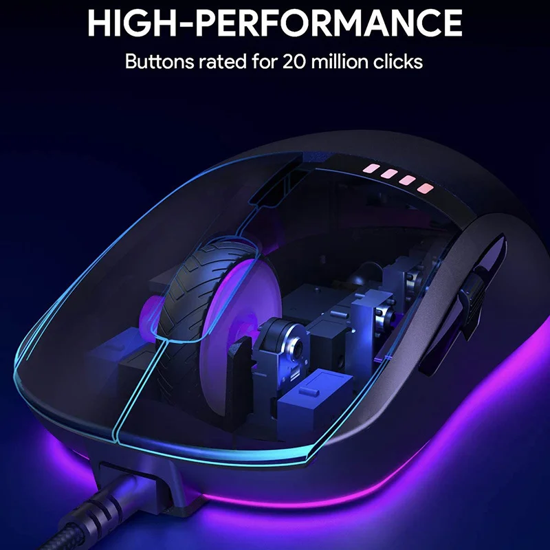 

Aukey Knight Wired Gaming Mouse Rgb Lighting 10000dpi Ergonomic Skin-friendly Material Pmw3325 Office E-sports Game Chip Engine