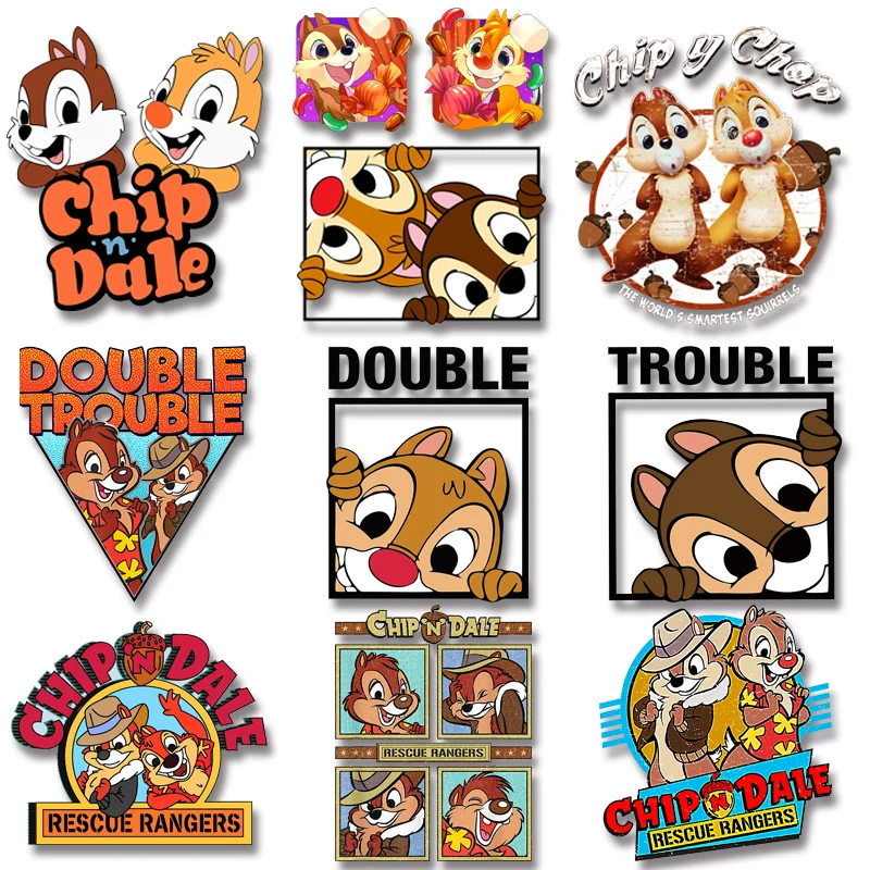 Chip n Dale Movie Iron-on Transfers Heat transfer stickers for t shirt Thermal transfer Patches for clothing