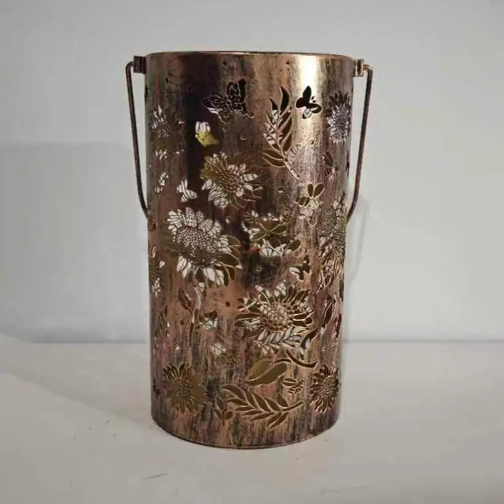 ソーラーひまわりガーデンランタン防水冷延鉄ソーラーランプ庭パティオフェンス用省エネ照明