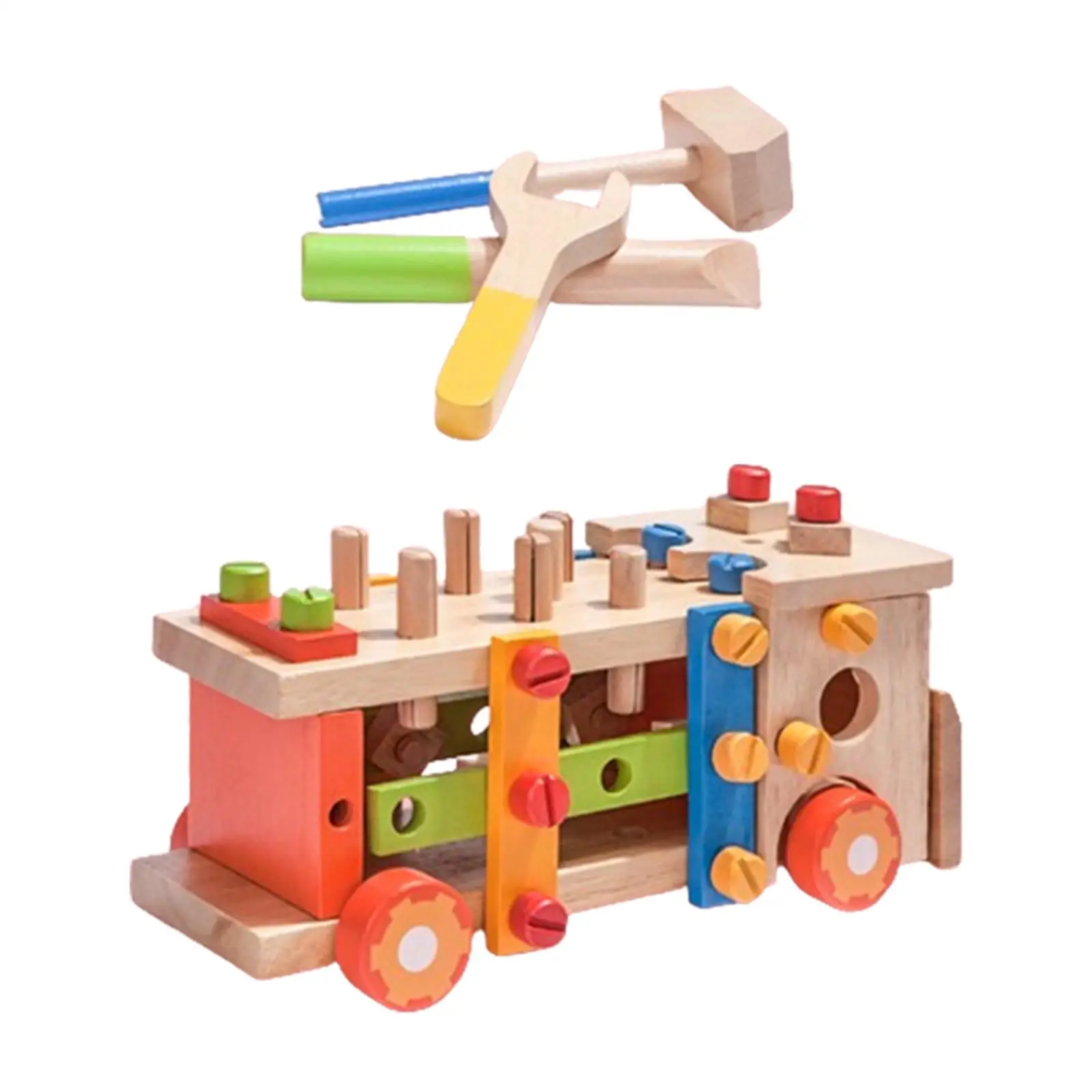 Wooden Toddlers Tool Set Construction Toy for Boy Girl 2 3 4 5 Year Old Kids