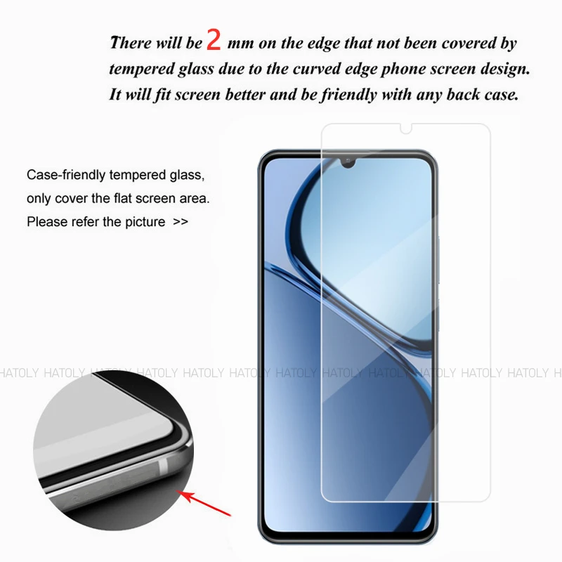 2/4PCS Screen Protector For Realme C63 Tempered Glass Realme C63 Protective Phone Film Fill Glue Cover Screen Glass Realme C63