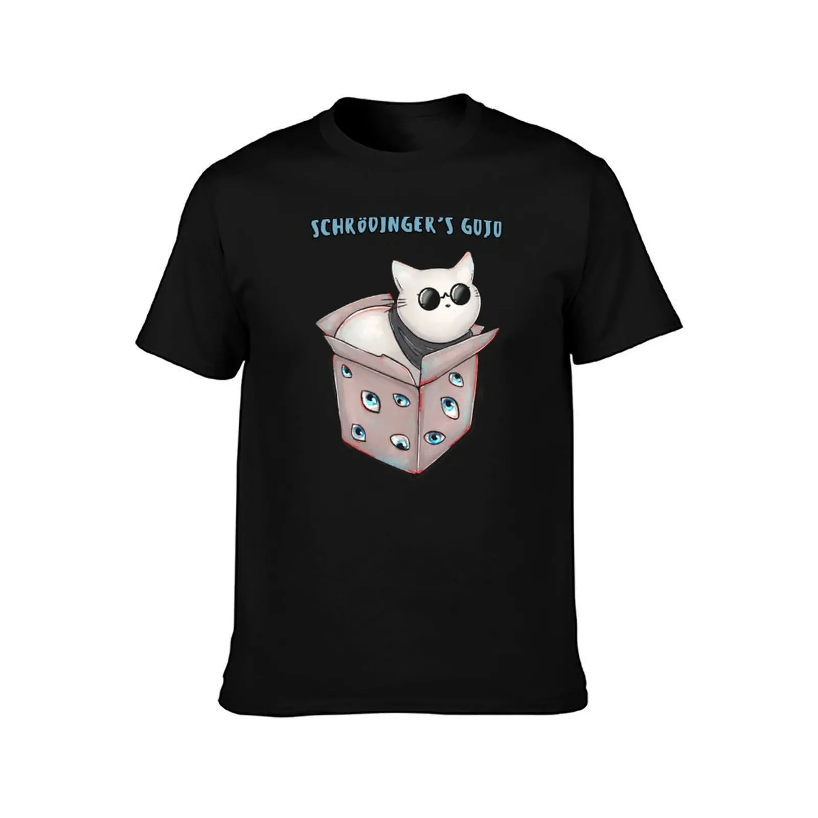 Schroedingers cat sorcerer with blue eyes and sunglasses T-Shirt t shirt men 100% cotton luxury brand T-Shirt