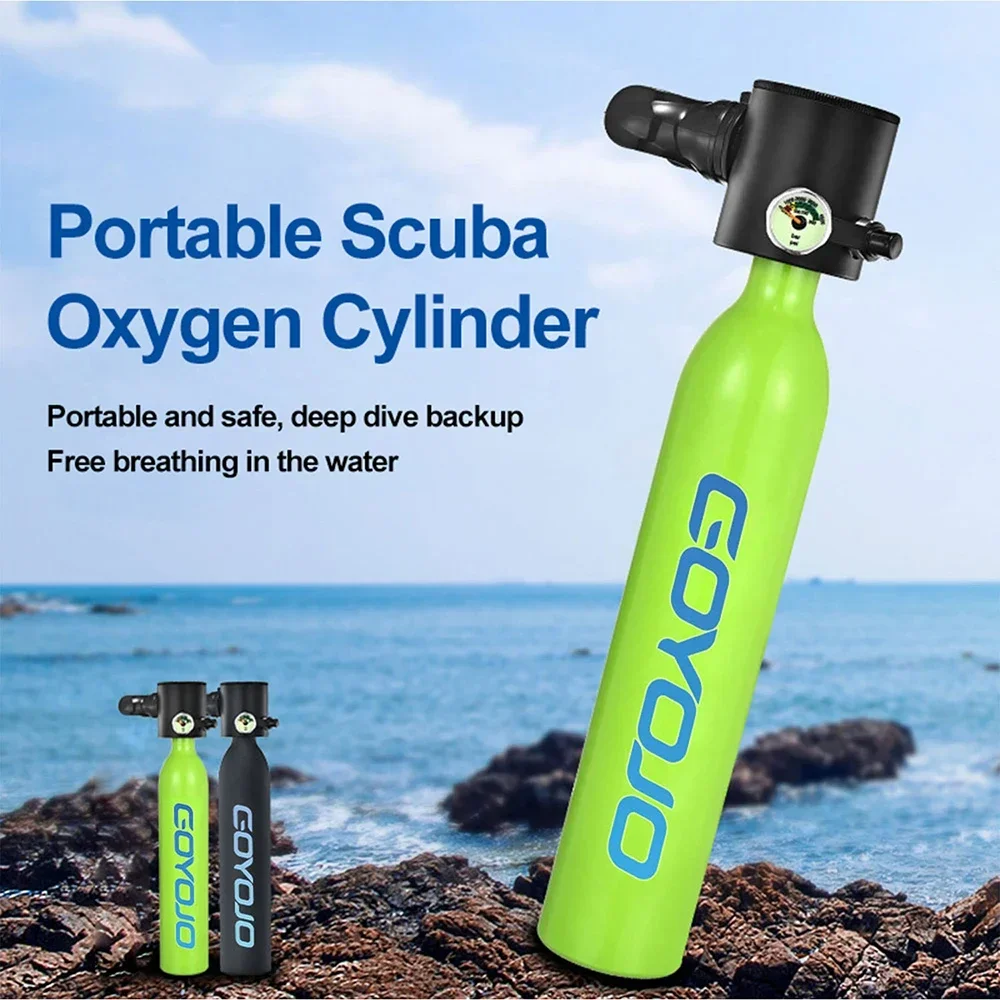 Scuba Diving Tank 0.5L Mini Portable Oxygen Tanks Equipment Underwater Breath Apparatus Cylinder Oxygen 5-10 Minutes Snorkeling