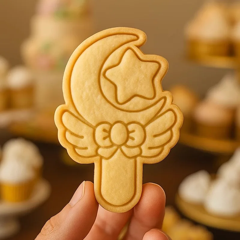 Cartoon Magic Stick Cookie Cutter Fairy Magic Wand Biscuit Mold Fairy Stick Butter Baking Pressing Molds Cookie Stamps