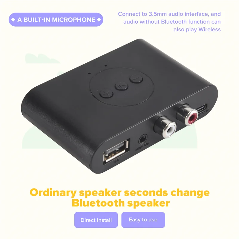 Advanced Bluetooth 5.3 Audio Receiver NFC USB U Disk RCA 3.5Mm AUX USB Stereo Music Wireless Adapter For Car Speaker Amplifier