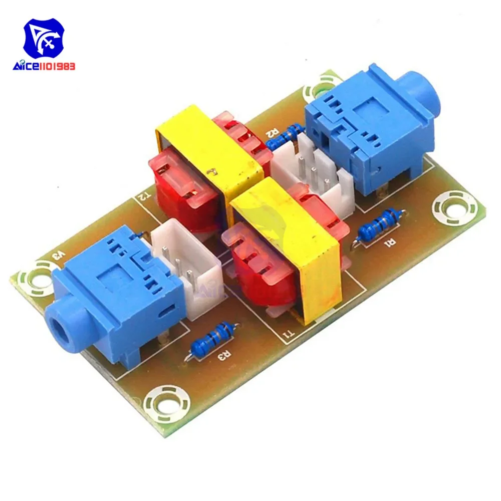 XH-M372 Stereo Audio Isolator Vehicle Common Ground Suppression Interference Noise Isolation Module Transformer Coupler