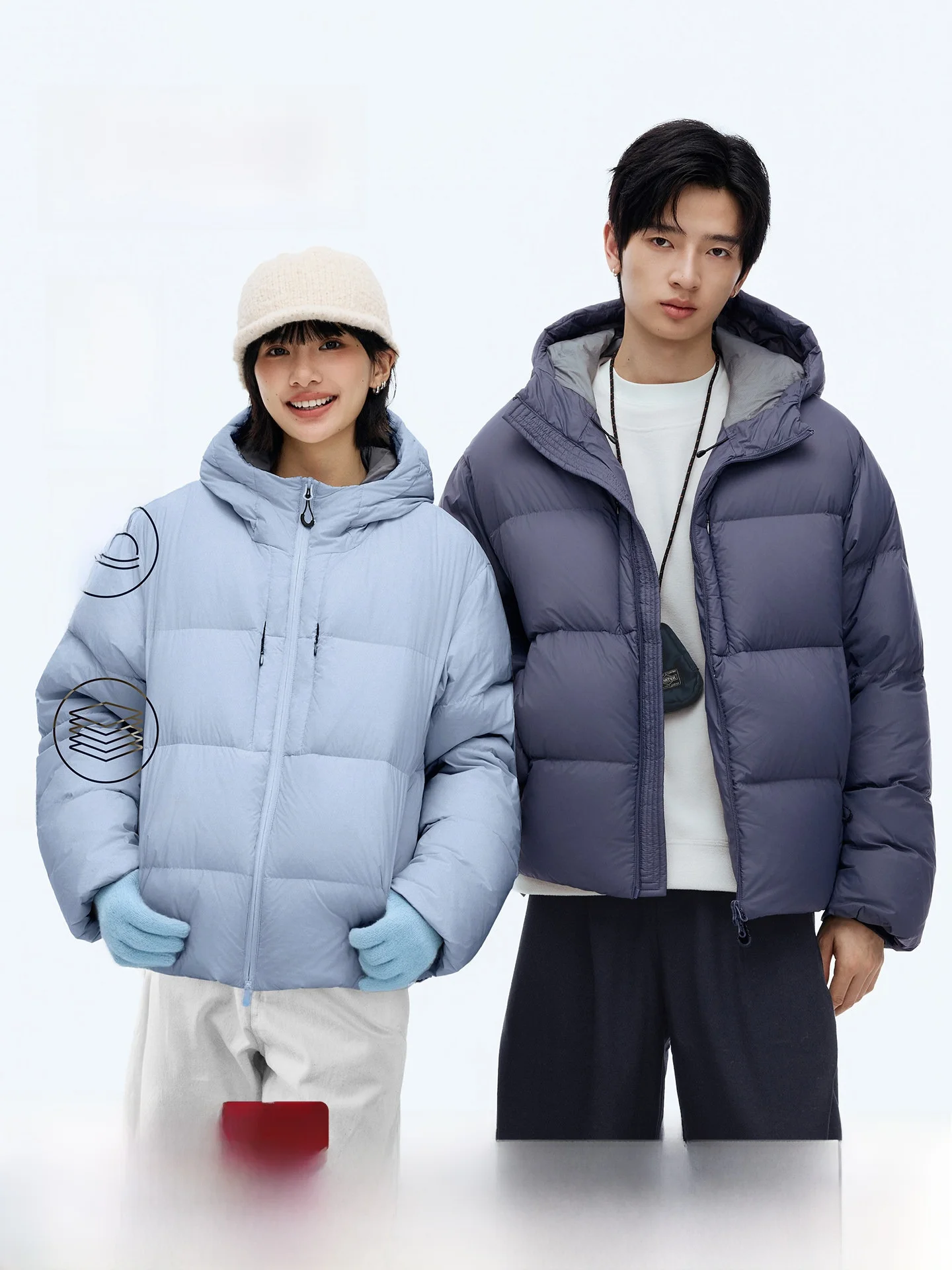 

Thi Du down Puffer Jaet Hooded Bread Sle Winter Coat for Men And Women Couples Casual Sle Warm Windproof Constant T...