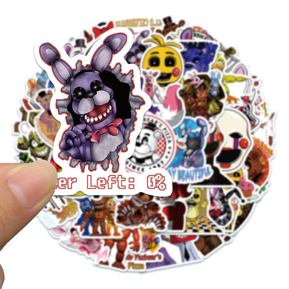 50PCS Five Nights at Freddy\'s Thriller Horror Game Graffiti Stickers Vinyl DIY Phone Car Laptop Fridge Anime Decal Sticker Toy