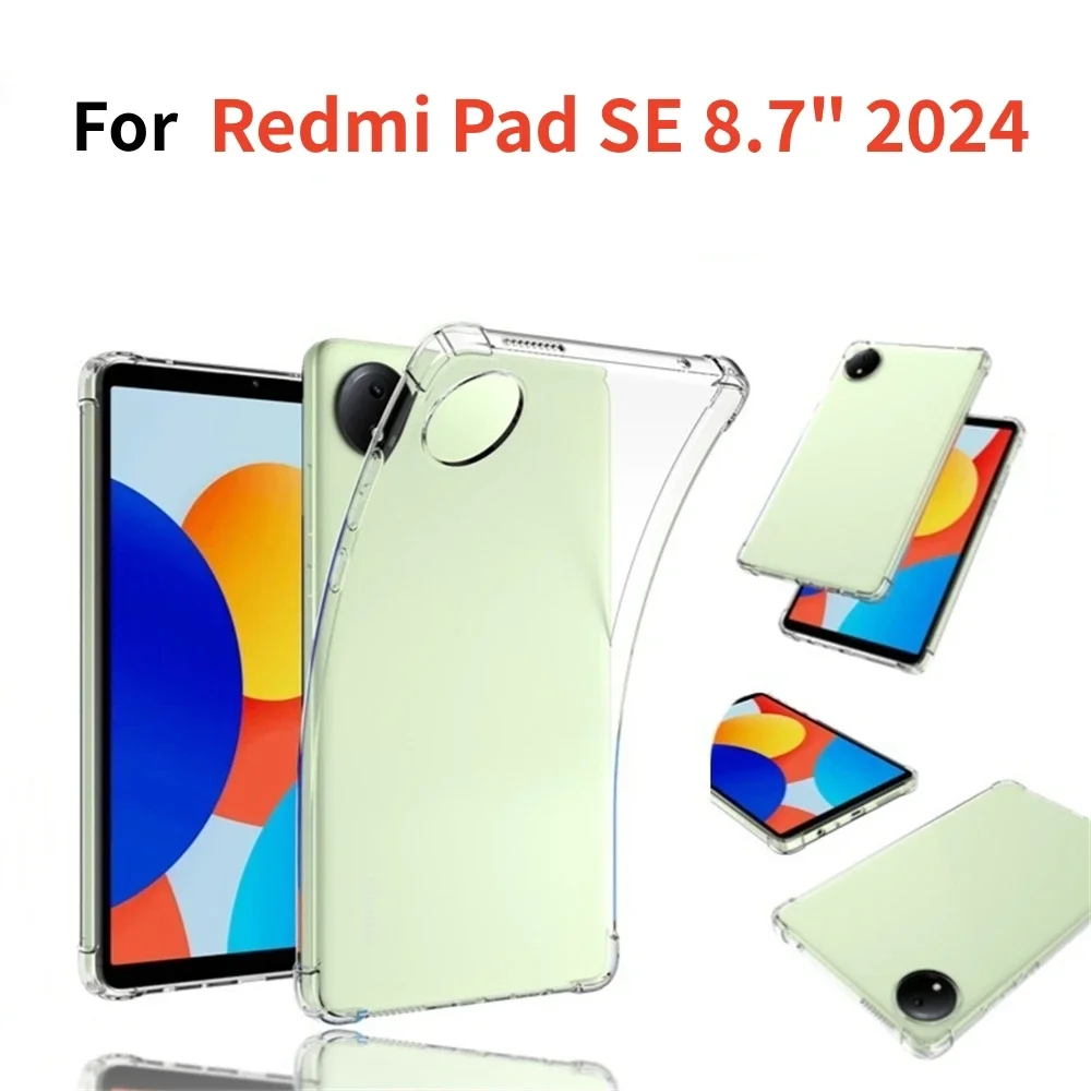 غطاء شفاف مقاوم للصدمات لهاتف Redmi Pad SE ، أكياس هوائية ناعمة من السيليكون TPU لهاتف Redmi Pad SE ،