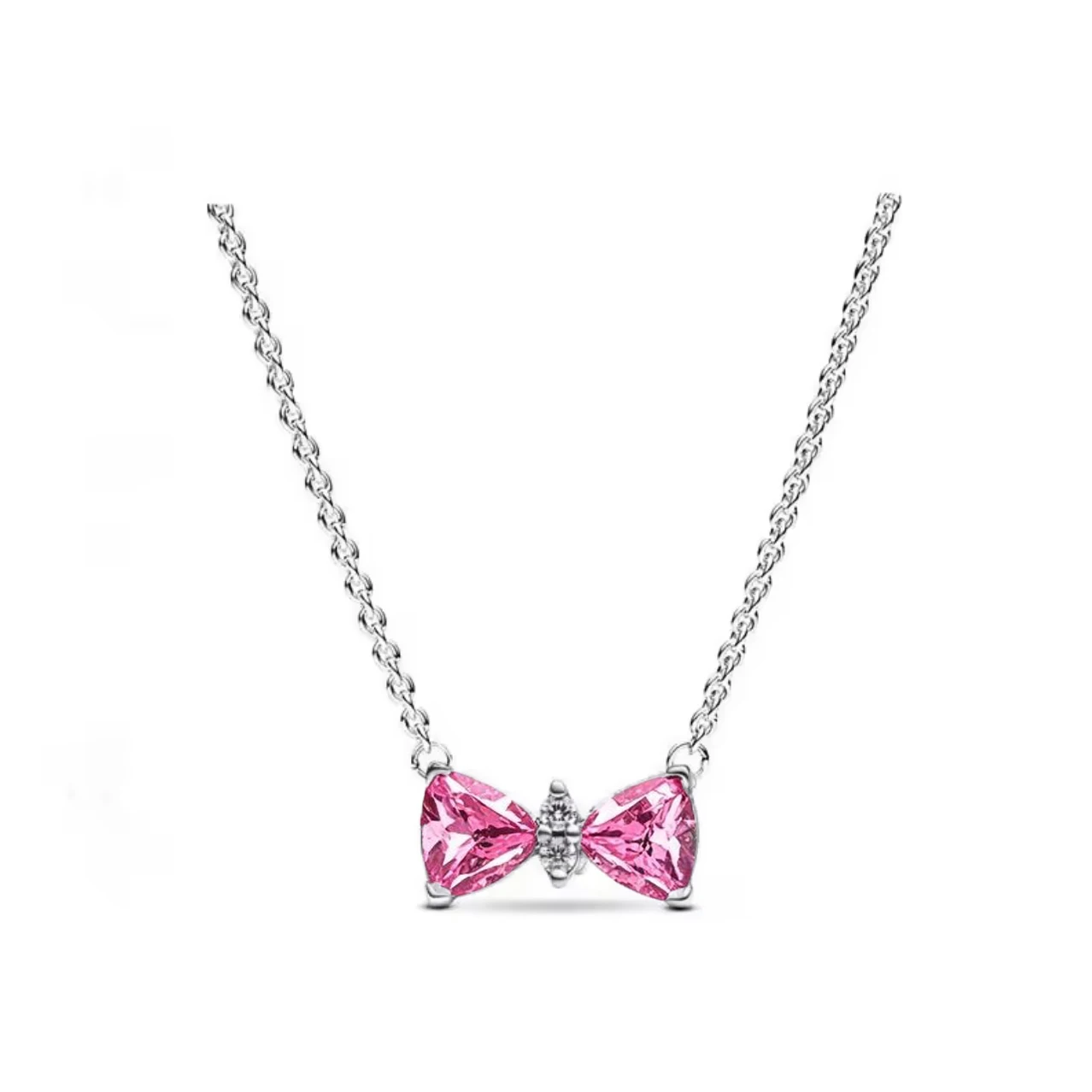 جديد 925 الفضة القوس الوردي الأزرق الأخضر الأرجواني قلادة على شكل قلب مناسبة للنساء هدايا مجوهرات أصلية عالية الجودة #6