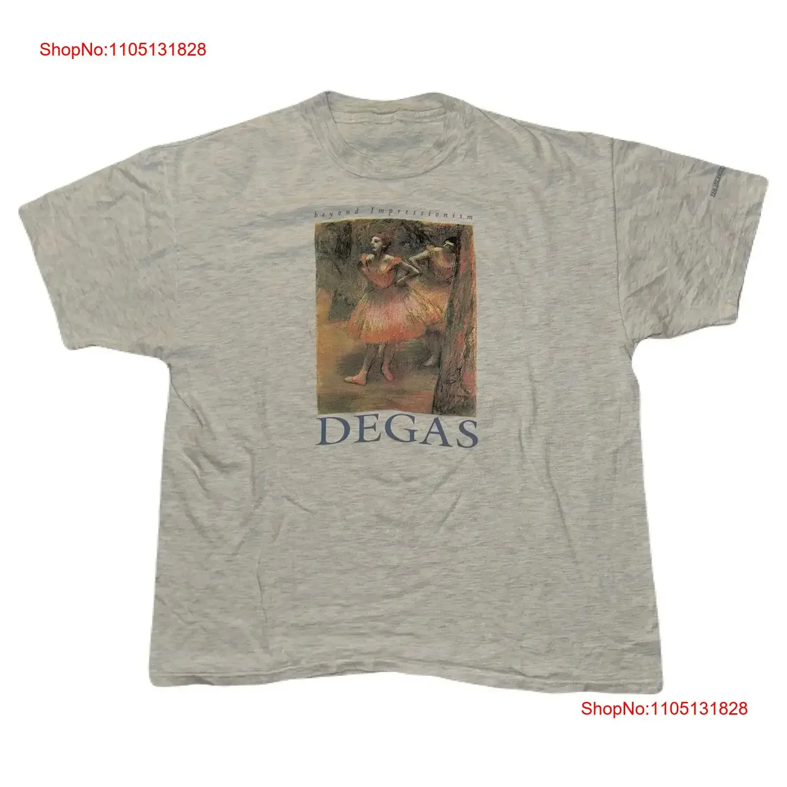 

Редкая винтажная футболка Эдгар Дега Beyond Impressionism Art Artist, размер XL, винтажный потертый повседневный мужской топ для повседневной носки