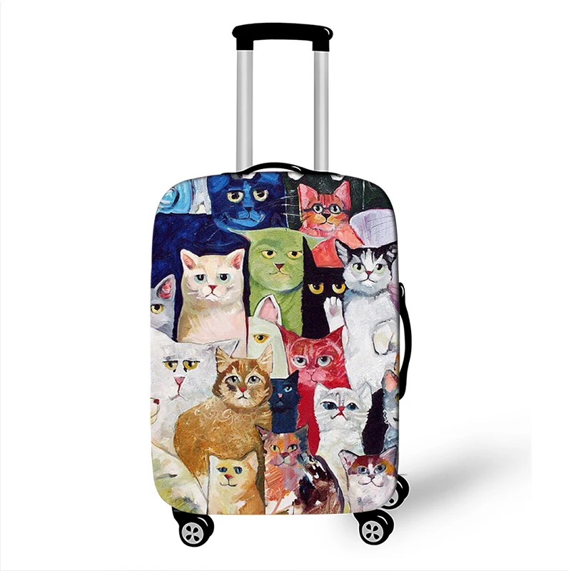 Cute Dog / Cat Print Luggage Cover Travel Accessories Anti-dust Baggage Covers Elastic Suitcase Trolley Case Cover