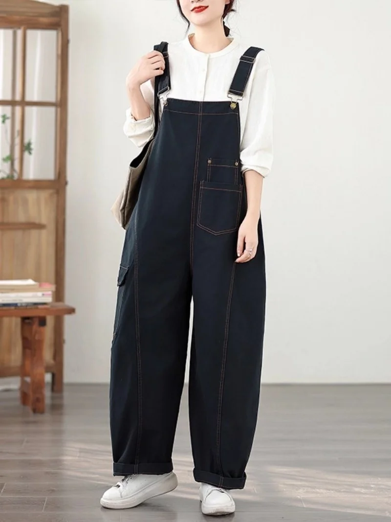 

Autumn Versatile Temperament Denim Overalls Jumpsuits Women Fashion Design Sleeveless Stap Jeans Playsuit Oversized w1245 ﻿