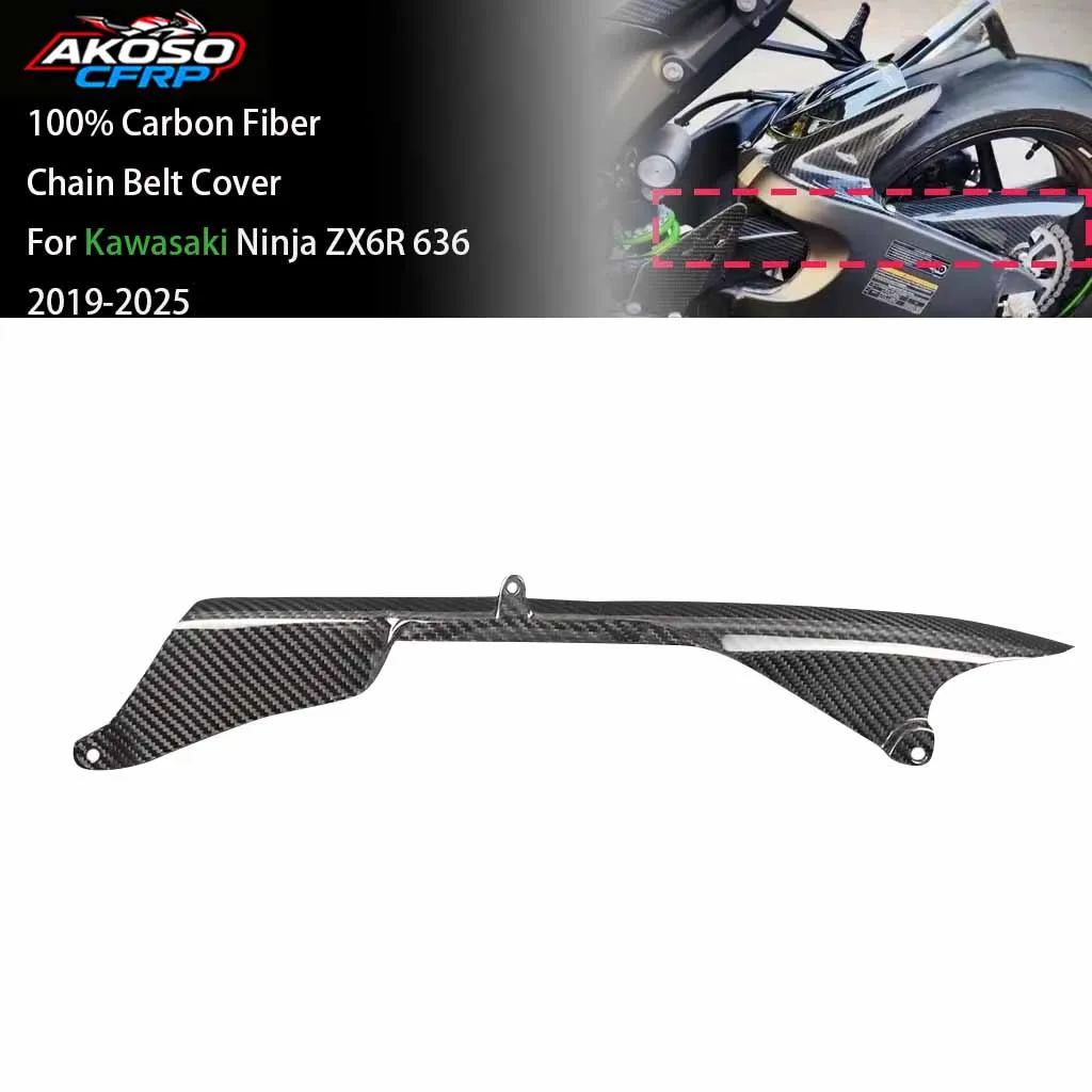 Fairng Kit Motorcycle For Kawasaki ZX6R 636 2019-2025 100% Full Carbon Fiber Chain Belt Guard Cover Accessories Protector