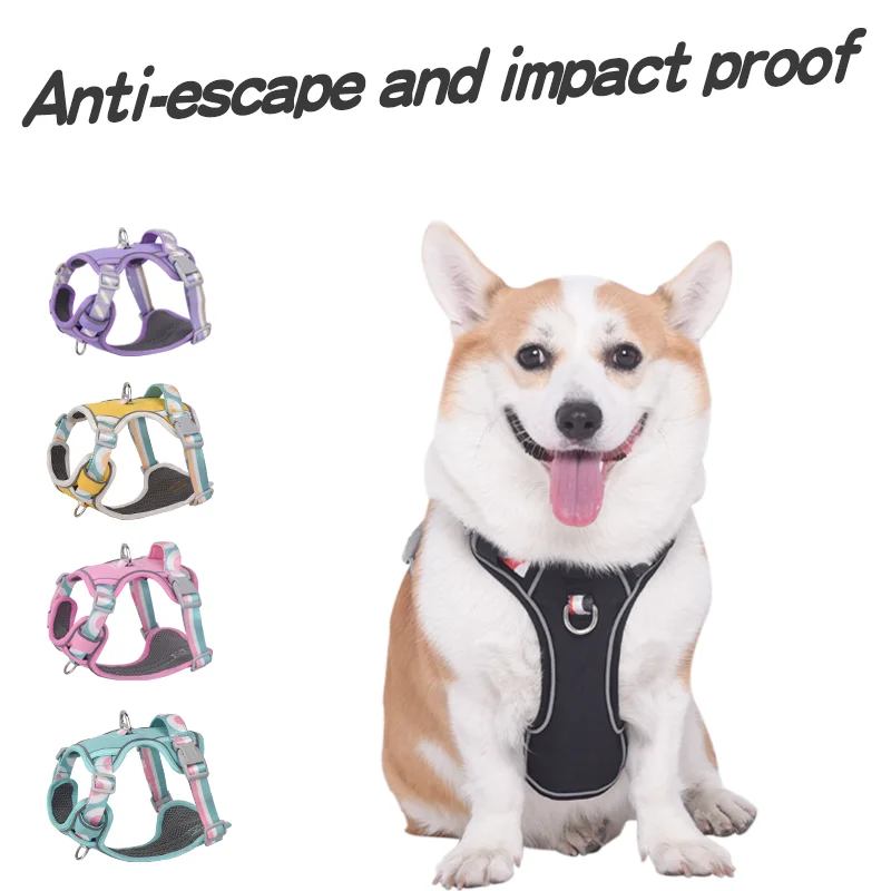 OODUDUOO Dog Harness Adjustable Pet Harness Vest For Large Medium Dogs Reflective Dog Chest Strap French Bulldog