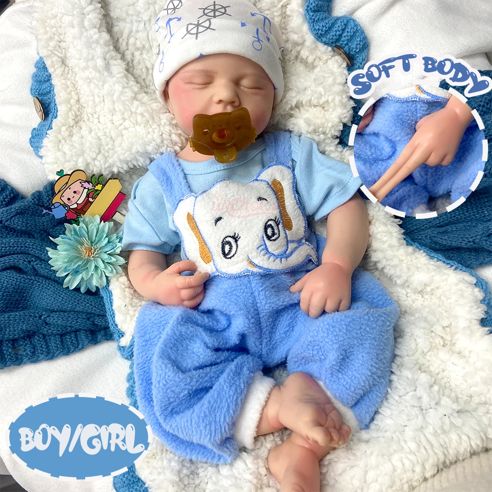 

Кукла-реборн ручной работы 50 см, силиконовая, спящая, Лулу, с реалистичными деталями кожи, вес 1:1, на ощупь как настоящая, для раннего развития и игр