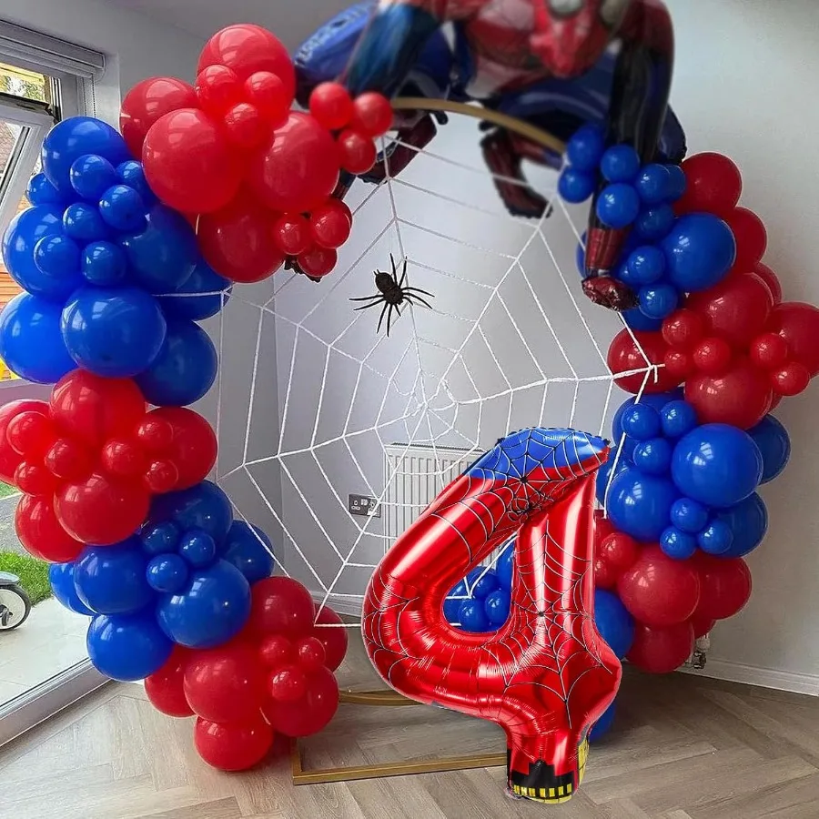 40 بوصة العنكبوت موضوع عدد احباط بالونات الأطفال لوازم بالونات الحفلات مع أرقام كلاسيكية 1 إلى 9 عيد ميلاد الديكور المورد