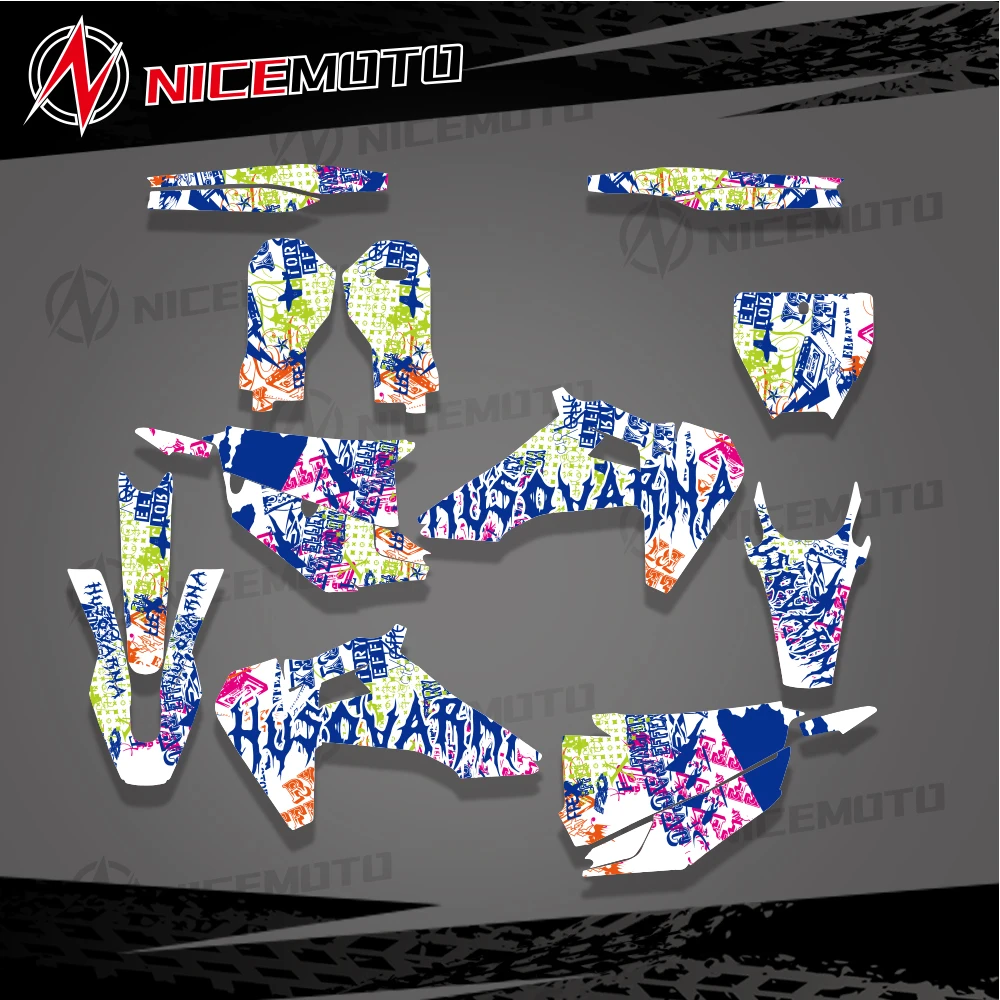 

NICEMOTO Custom Graphics Decal Stickers Kit For Husqvarna TC FC TX FX FS 2019 2021 2020 2021 TE FE 2020 2021 2022