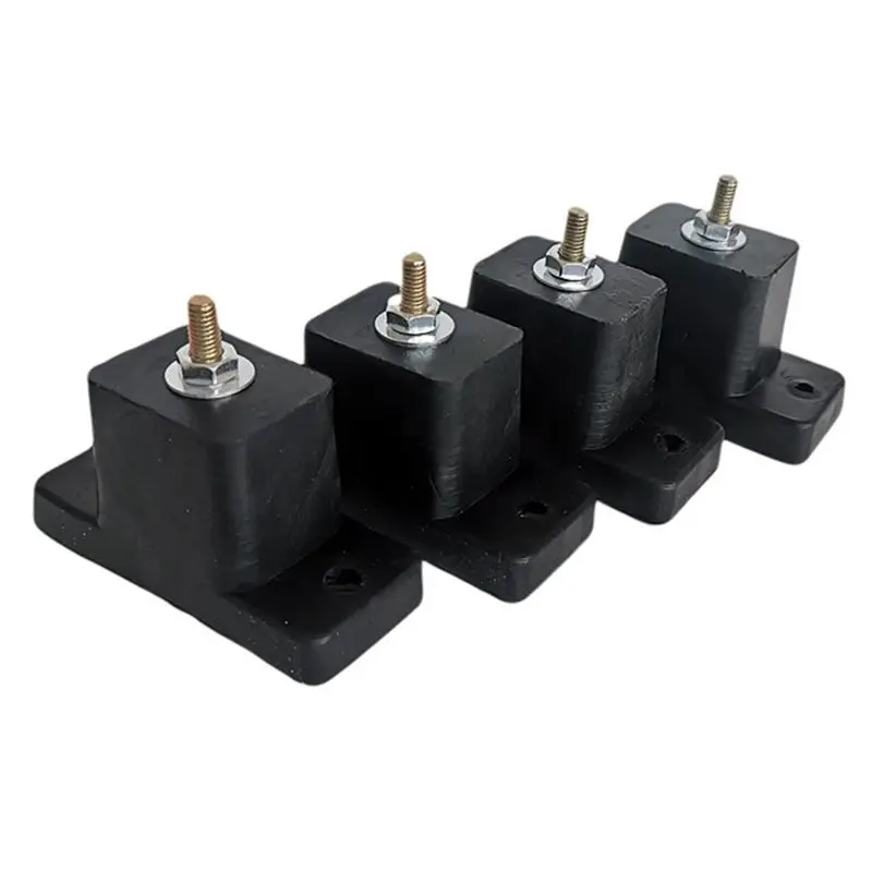 [B25B!】 4 Pack Cushion Air Conditioner Rubber Shock Absorbing Anti-Vibration Isolator Pads Bracket Black