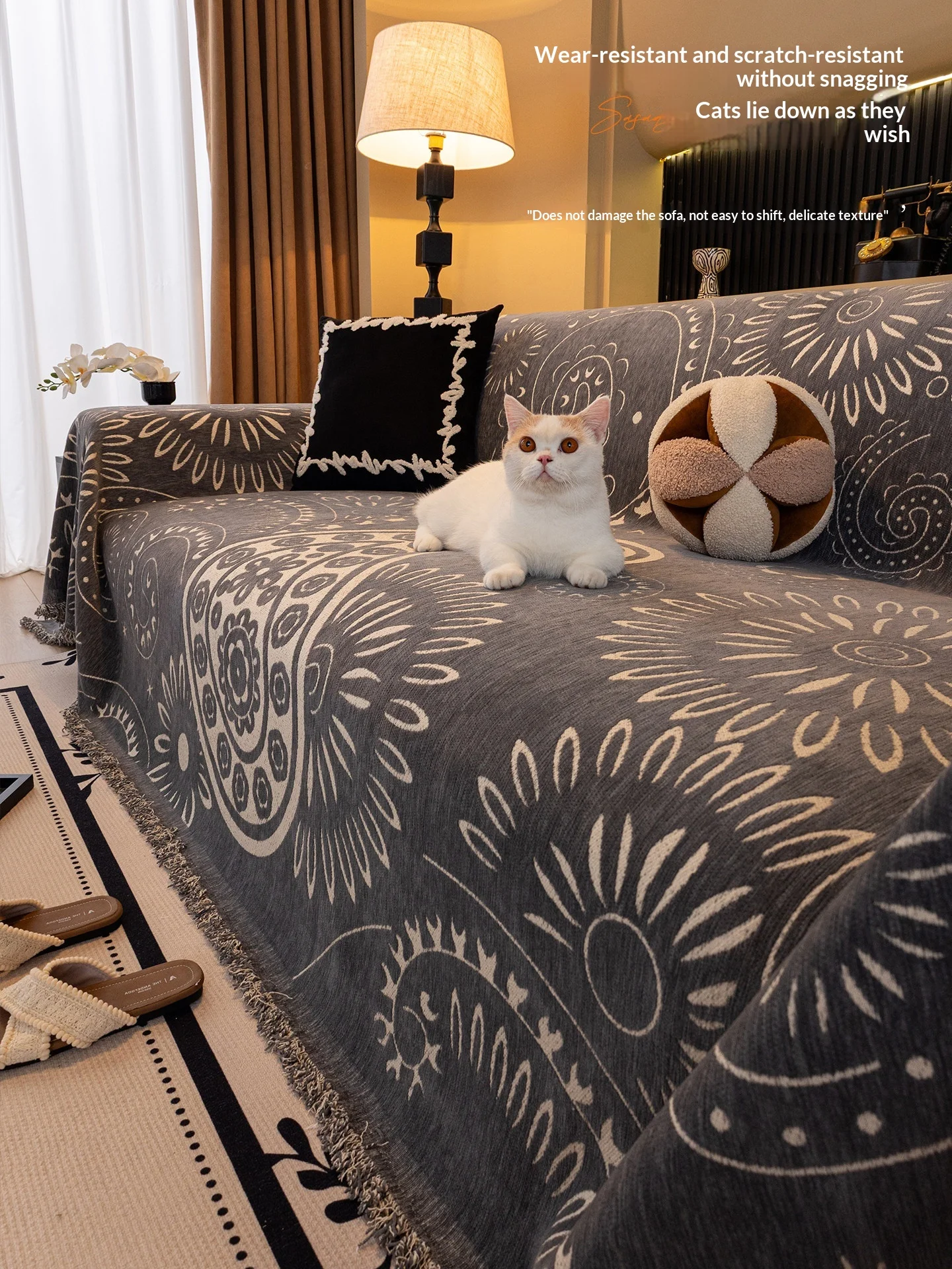 Home Living Room Sofa Cover Anti Cat Scratch Fixed Non Slip Blanket High End Sofa Cover All Seasons Couch Covers for Sofas