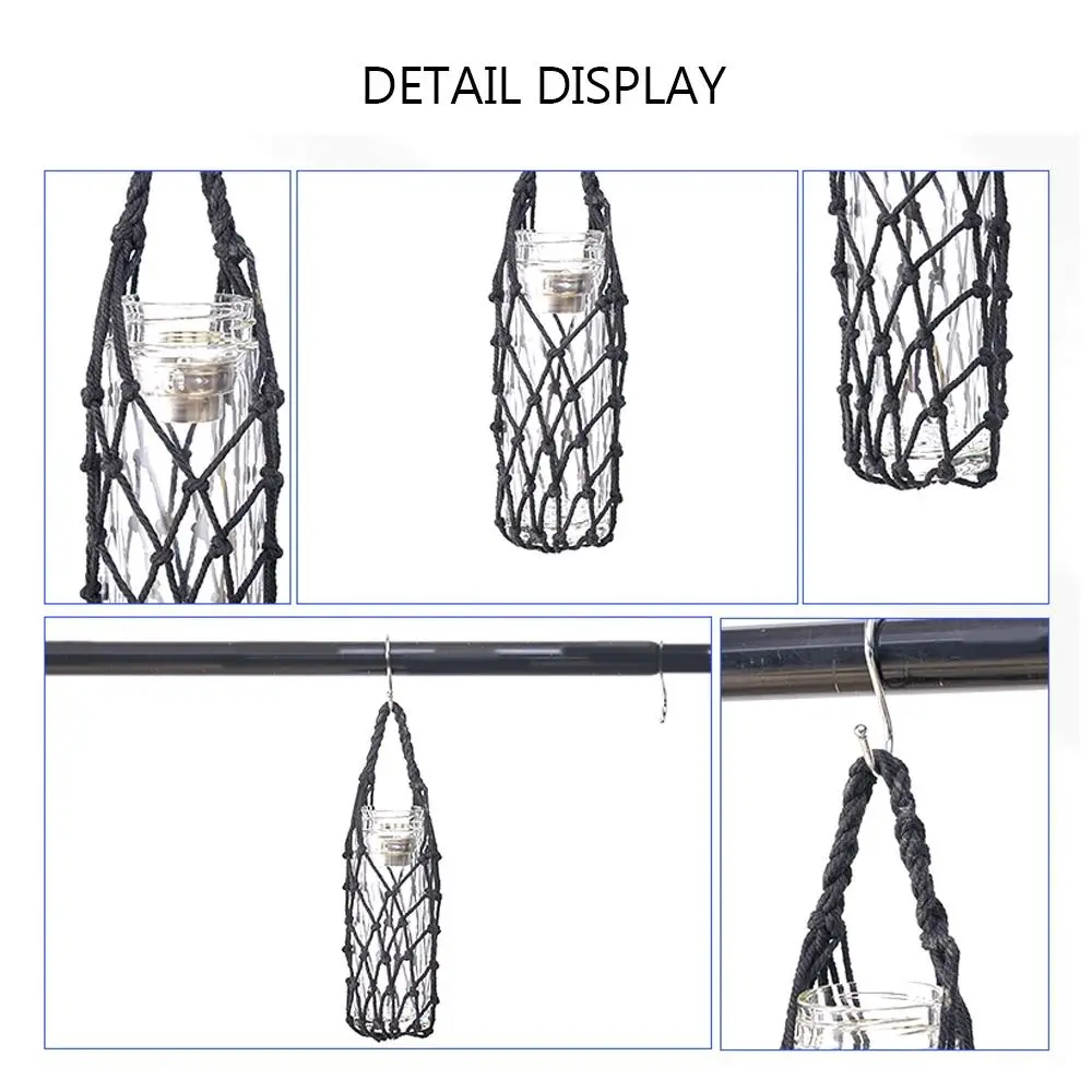Hand Woven Water Cup Mesh Bag Manual Weave Water Bottle Cover Can Be Suspended Multiple Colors Cup Sleeve
