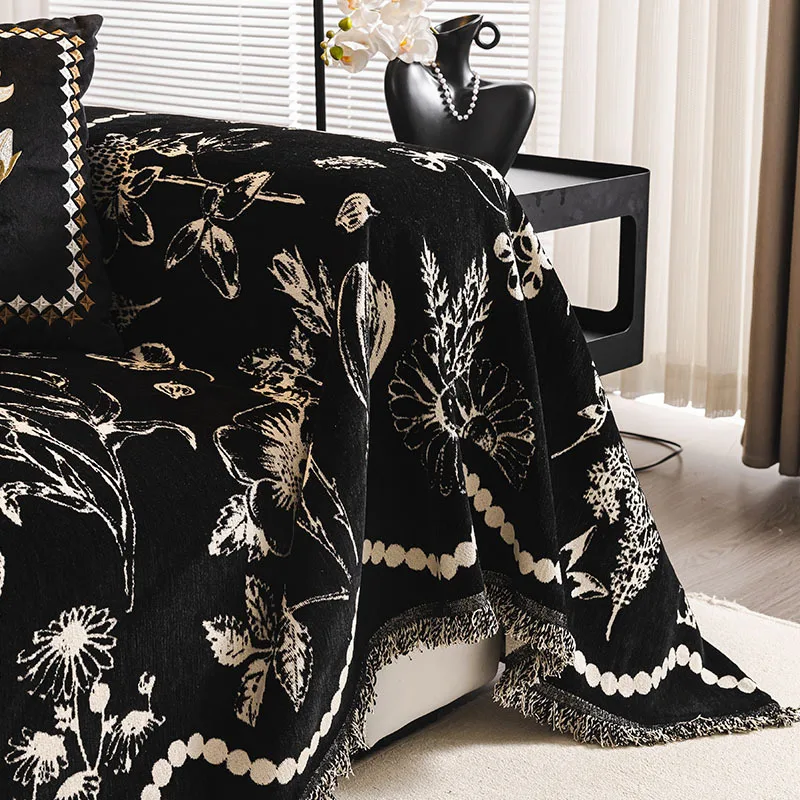 Chenier four-season universal full-cover sofa cushion French retro cover light luxury high sense
