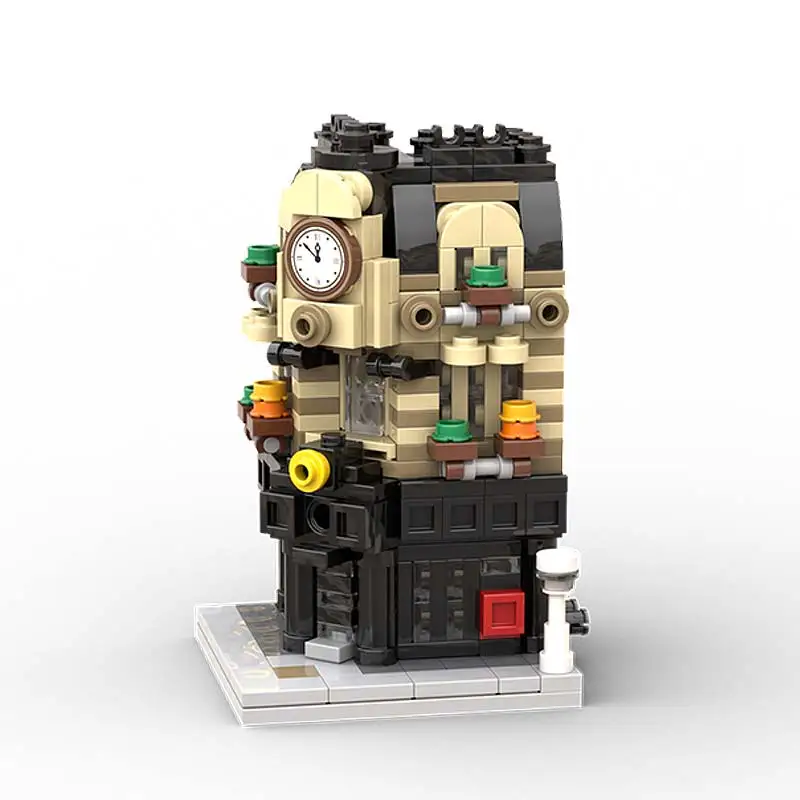 Blocs de construction MOC, vue sur la rue, coin, bureau de poste, Architecture modulaire, modèle technologique, briques, jouet, cadeaux de vacances