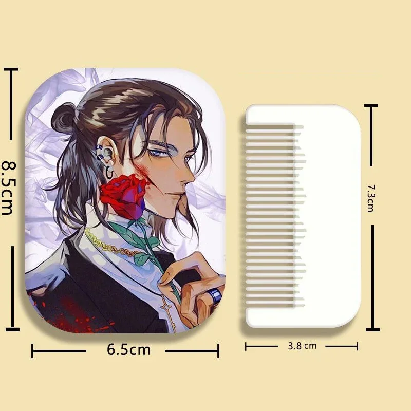 8×6cm Attack On Titan,Shingeki no kyojin,Folding Single-side Makeup Mirror, Anime Cute, Portable Travel, Rectangular, With Comb
