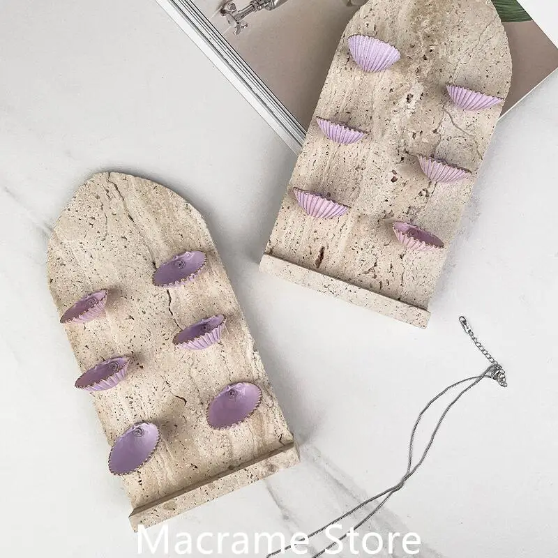 

luxury Natural Cave Stone Conch Storage Jewelry Ring Earring Bracelet Hanger shell Storage Decorative Ornaments