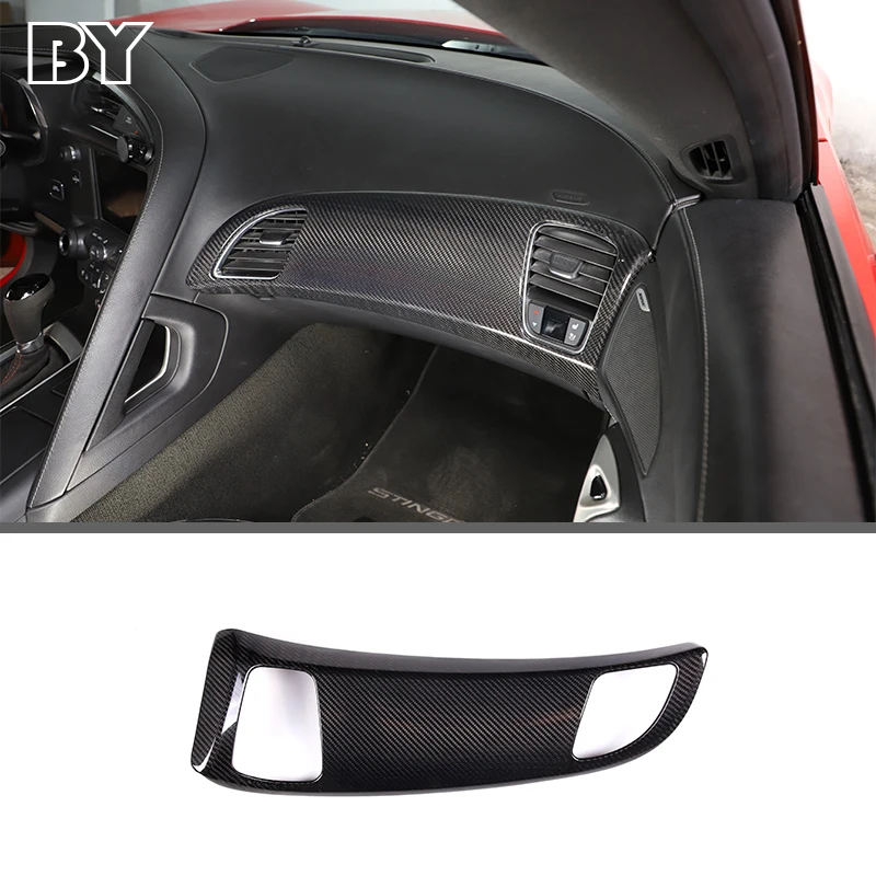 

Авто внутренние наклейки из настоящего углеродного волокна, крышка воздуховыпускного отверстия для приборной панели автомобиля, накладка для Chevrolet Corvette C7 2014-2019, аксессуары